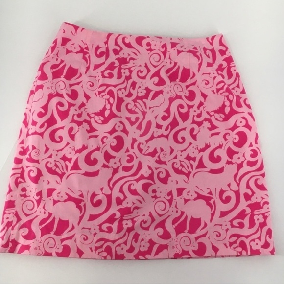 Lilly Pulitzer Dresses & Skirts - Lilly Pulitzer Pink 7Cs Animal Print Preppy Fun Resort Vacation Casual Skirt Sz2